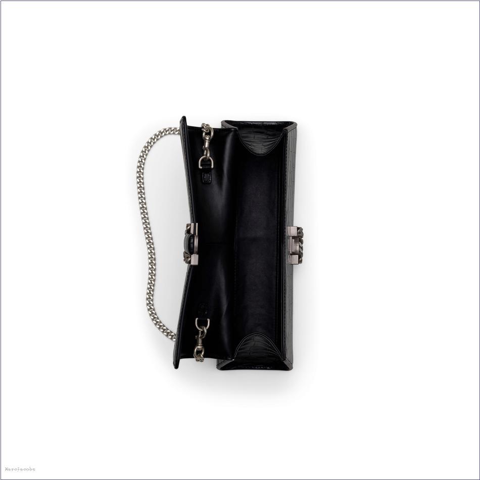  Marc Jacobs BLACK MARCDOWN/View All Marcdown/The Croc-Embossed St. Marc Convertible Clutch