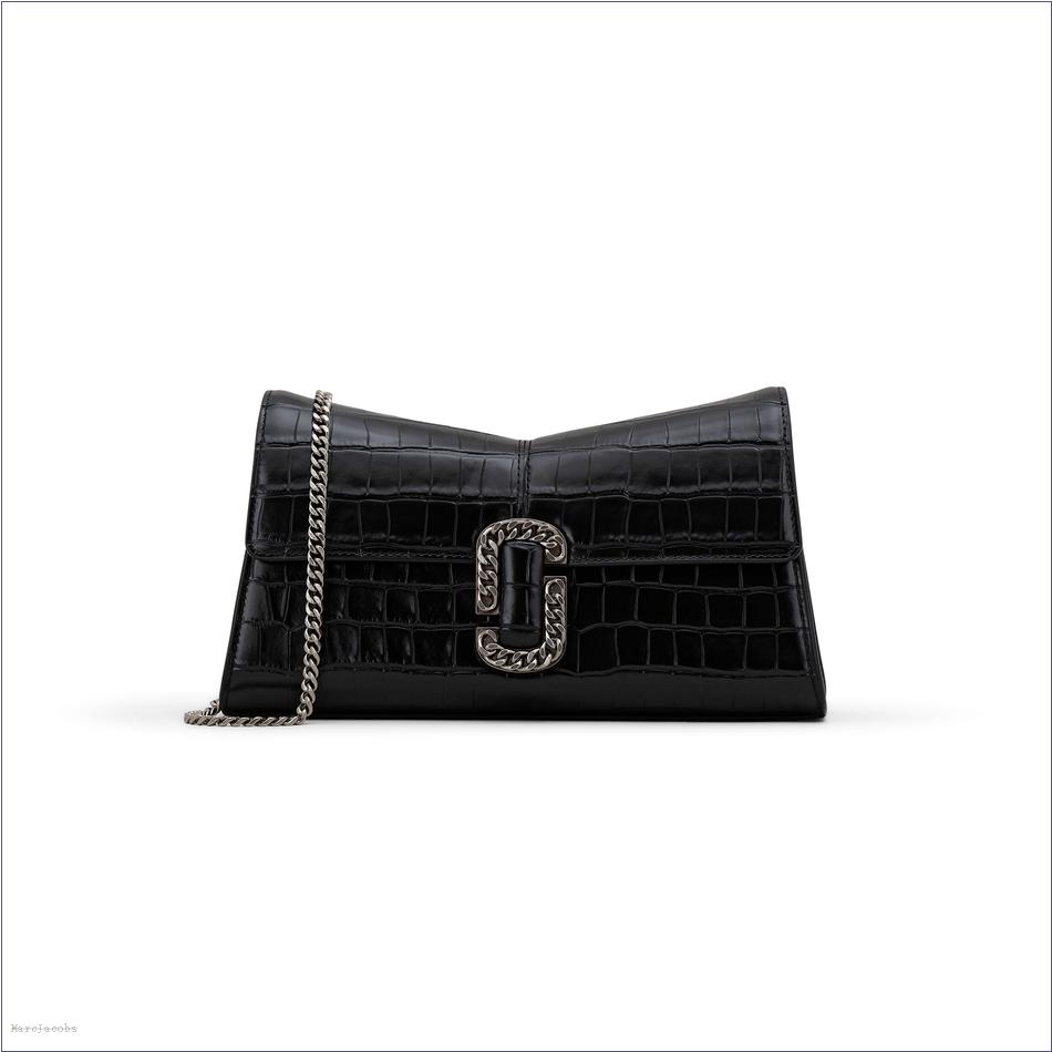  Marc Jacobs BLACK MARCDOWN/View All Marcdown/The Croc-Embossed St. Marc Convertible Clutch