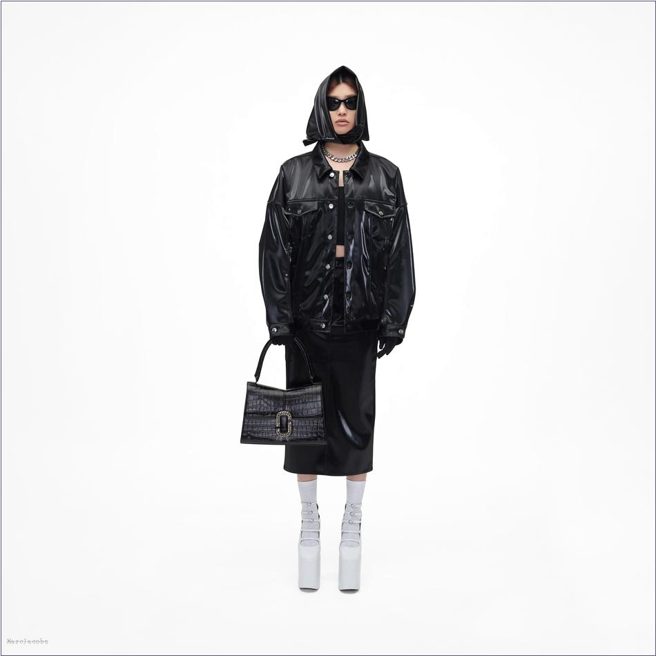  Marc Jacobs BLACK MARCDOWN/View All Marcdown/The Croc-Embossed St. Marc Large Top Handle