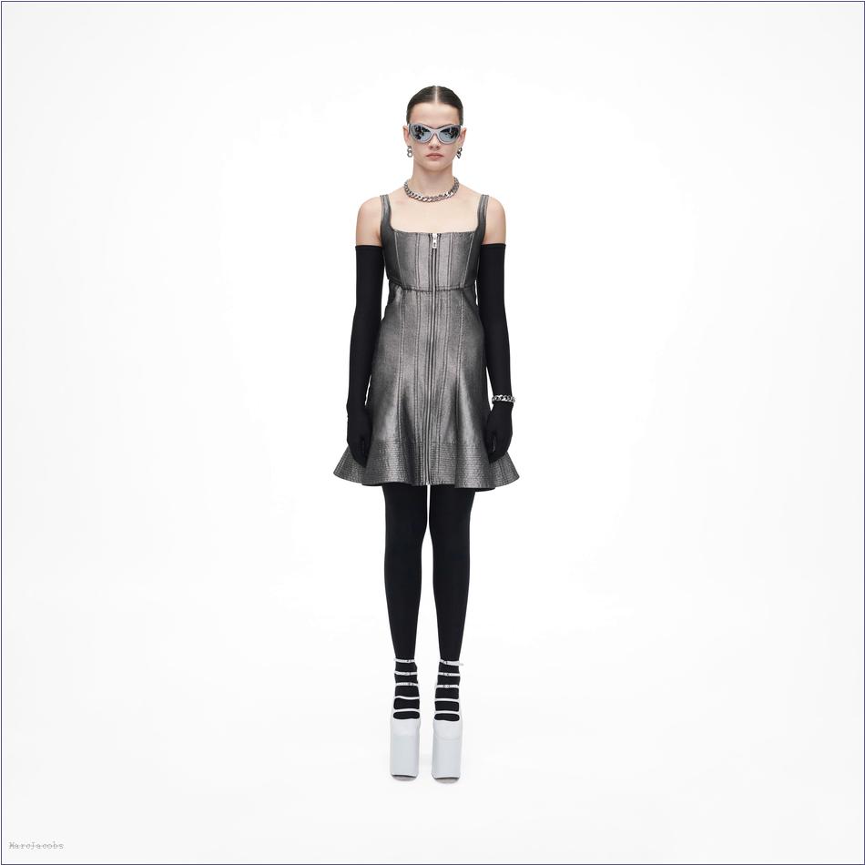  Marc Jacobs SILVER REFLECTIVE MARCDOWN/View All Marcdown/The Bustier Fluted Dress