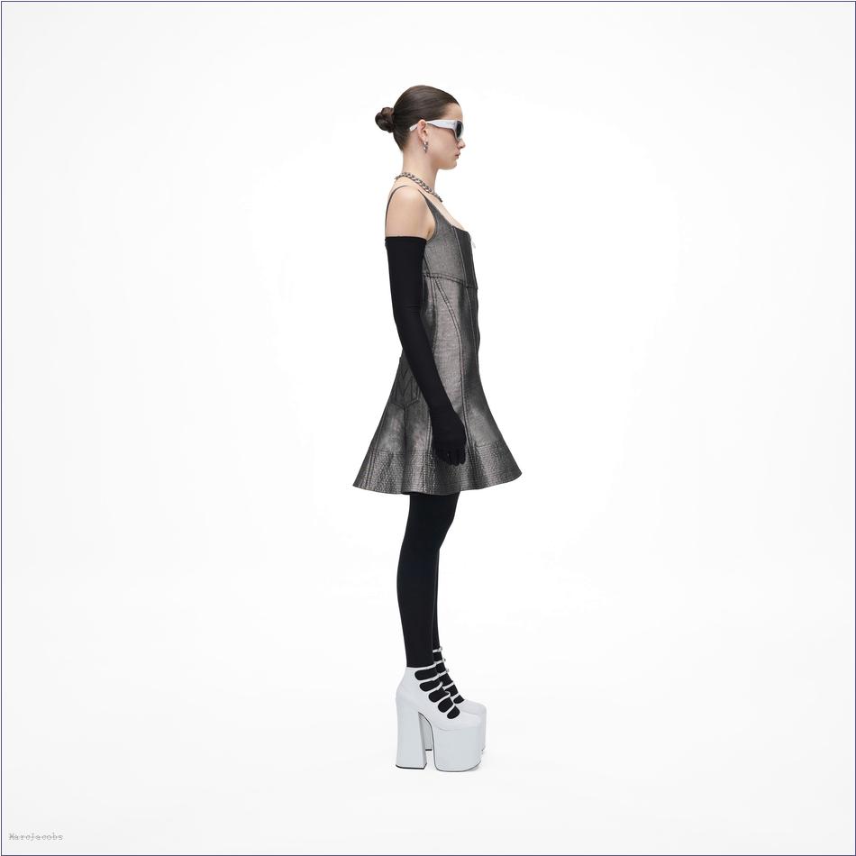  Marc Jacobs SILVER REFLECTIVE MARCDOWN/View All Marcdown/The Bustier Fluted Dress