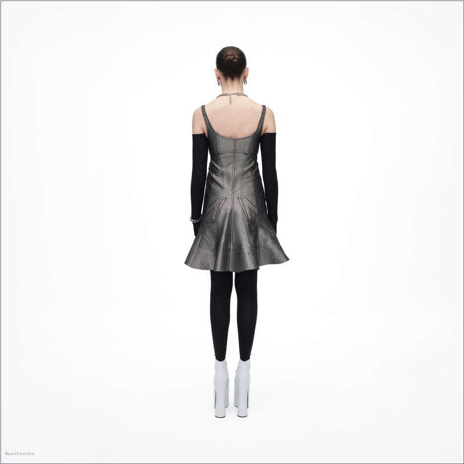  Marc Jacobs SILVER REFLECTIVE MARCDOWN/View All Marcdown/The Bustier Fluted Dress