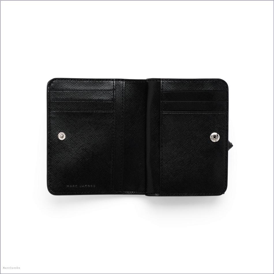  Marc Jacobs BLACK/WHITE WALLETS/View All Wallets/The Utility Snapshot Mini Compact Wallet