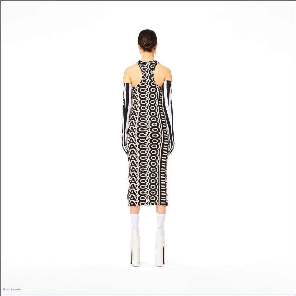  Marc Jacobs BLACK/IVORY Ready To Wear/View All Ready To Wear/The Monogram Racer Rib Dress