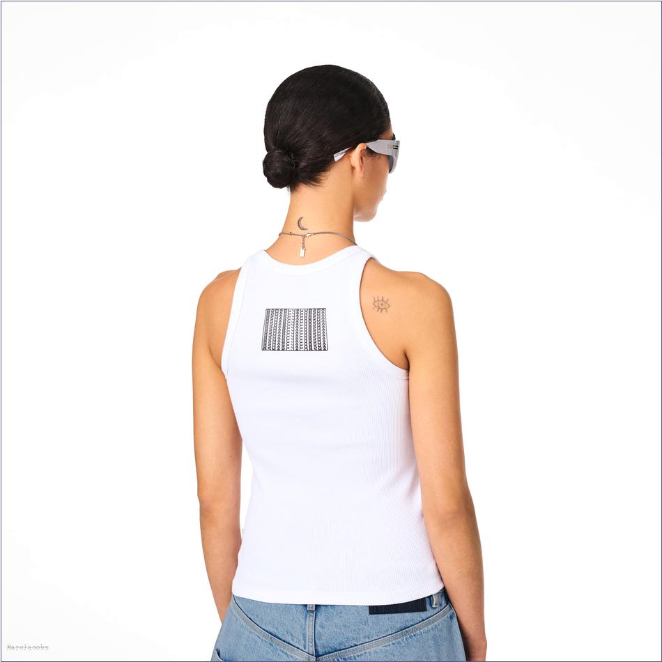  Marc Jacobs WHITE MARCDOWN/View All Marcdown/The Icon Rib Tank