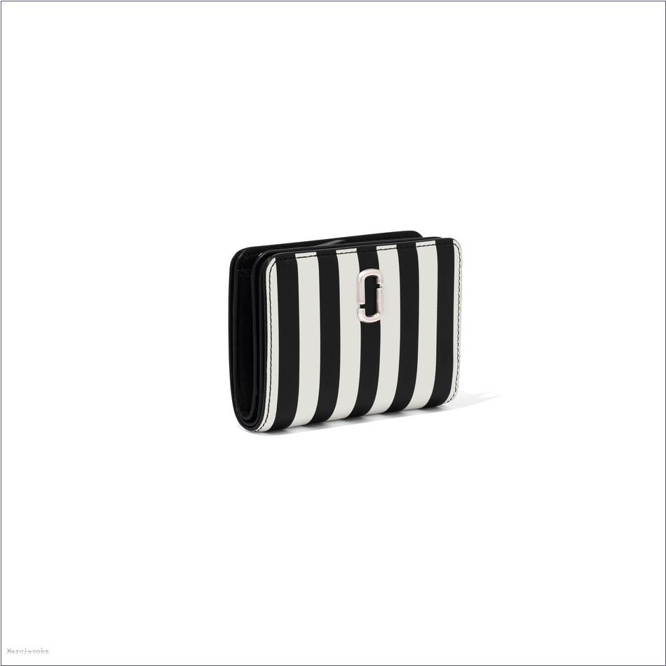  Marc Jacobs BLACK/WHITE MARCDOWN/View All Marcdown/The Striped J Marc Mini Compact Wallet