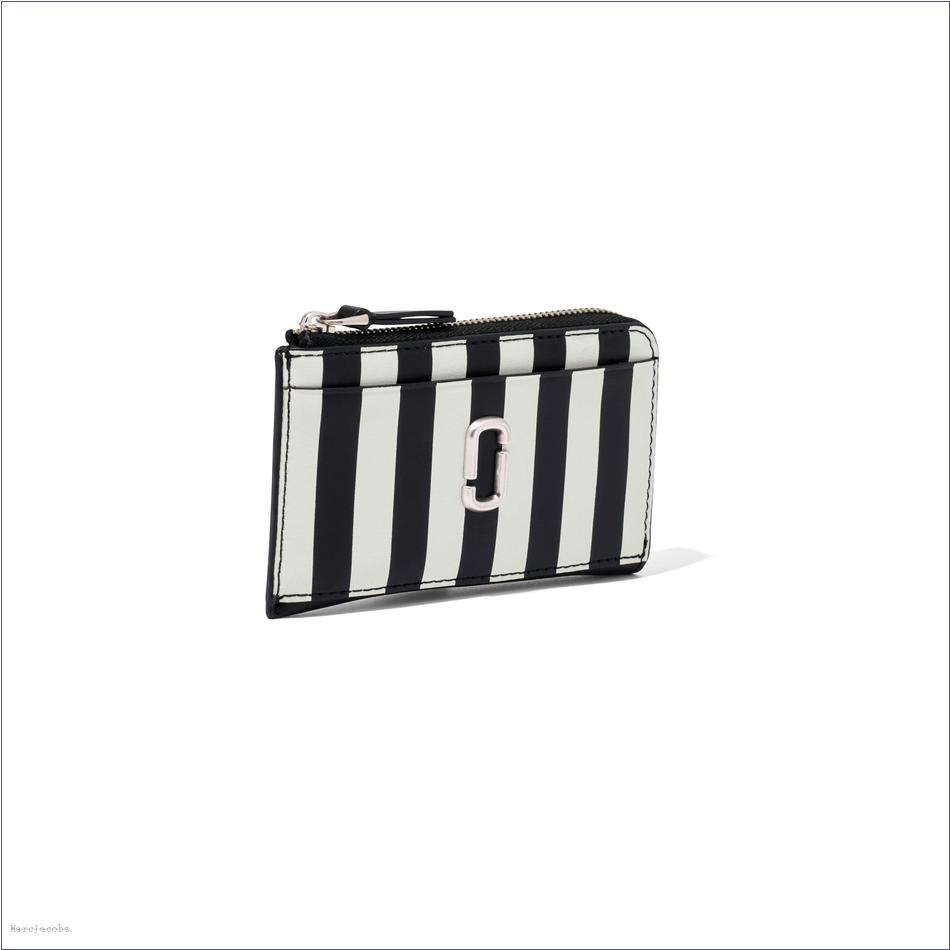  Marc Jacobs BLACK/WHITE MARCDOWN/View All Marcdown/The Striped J Marc Top Zip Multi Wallet