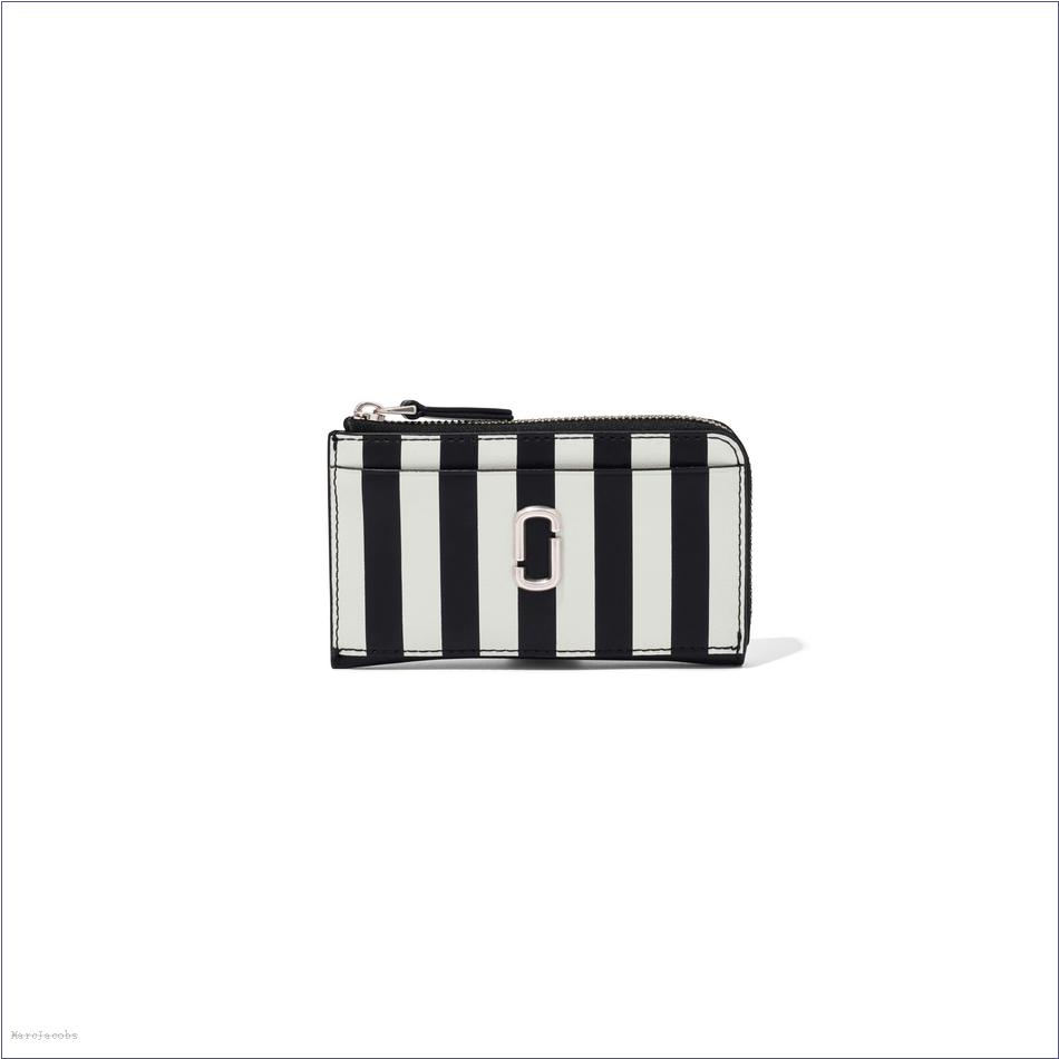  Marc Jacobs BLACK/WHITE MARCDOWN/View All Marcdown/The Striped J Marc Top Zip Multi Wallet