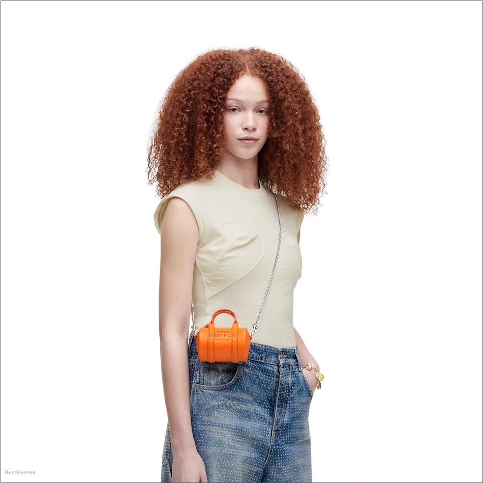  Marc Jacobs TANGERINE BAGS/Mini Bags/The Leather Nano Duffle Crossbody