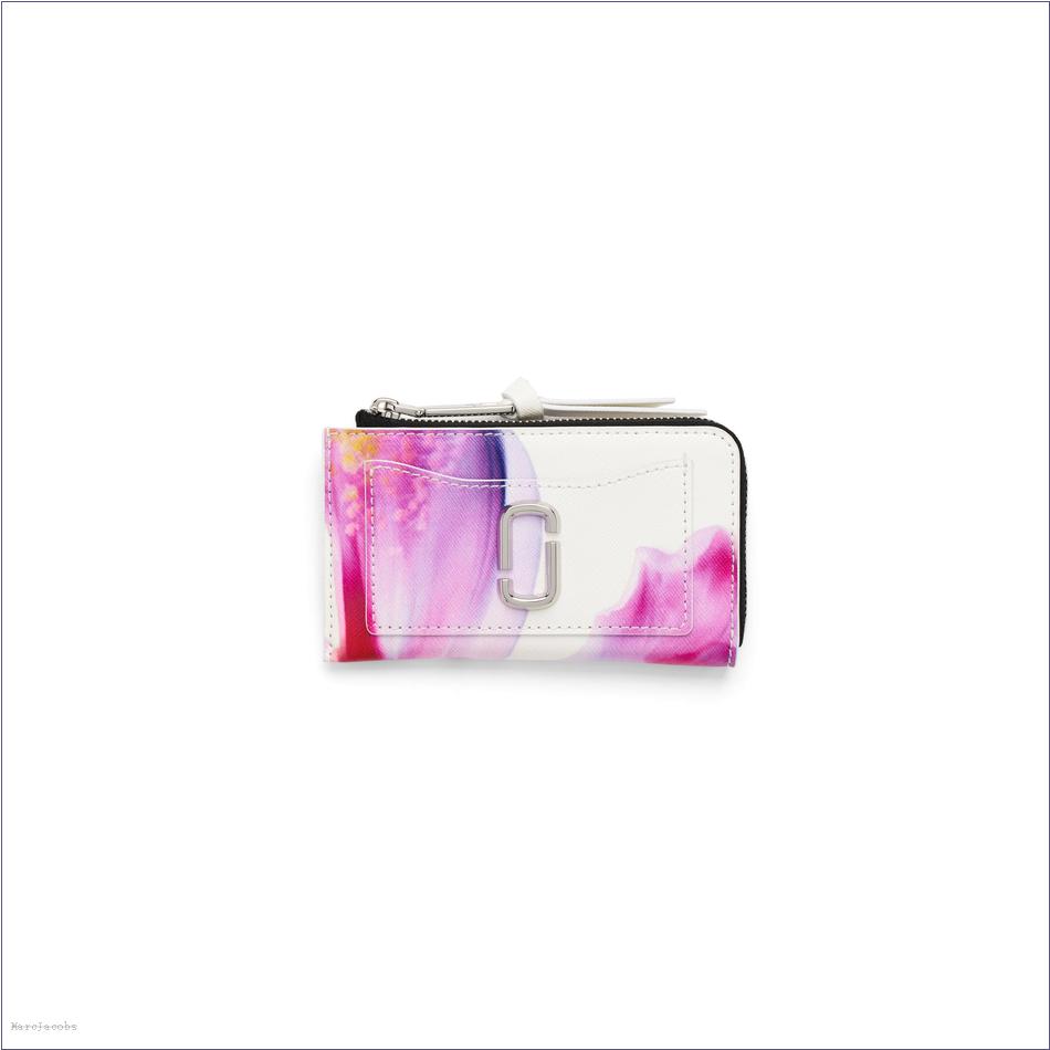  Marc Jacobs WHITE MULTI MARCDOWN/View All Marcdown/The Future Floral Utility Snapshot Top Zip Multi Wallet