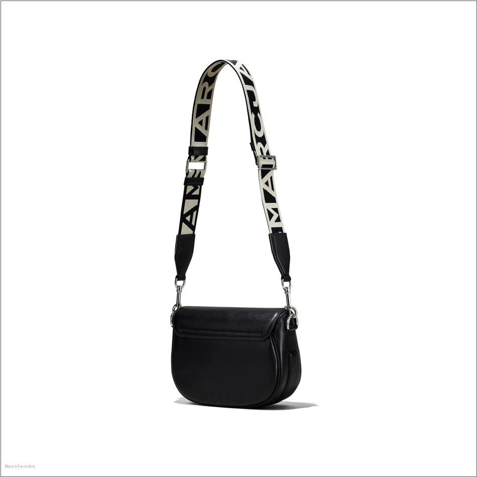  Marc Jacobs BLACK The Covered J Marc Large Saddle Bag