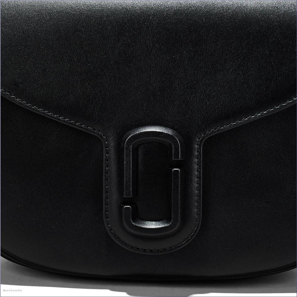  Marc Jacobs BLACK The Covered J Marc Large Saddle Bag