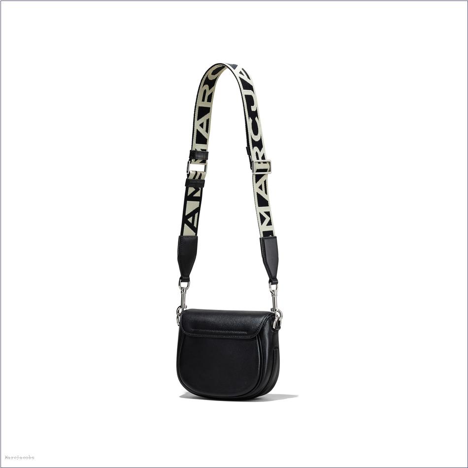  Marc Jacobs BLACK The Covered J Marc Saddle Bag