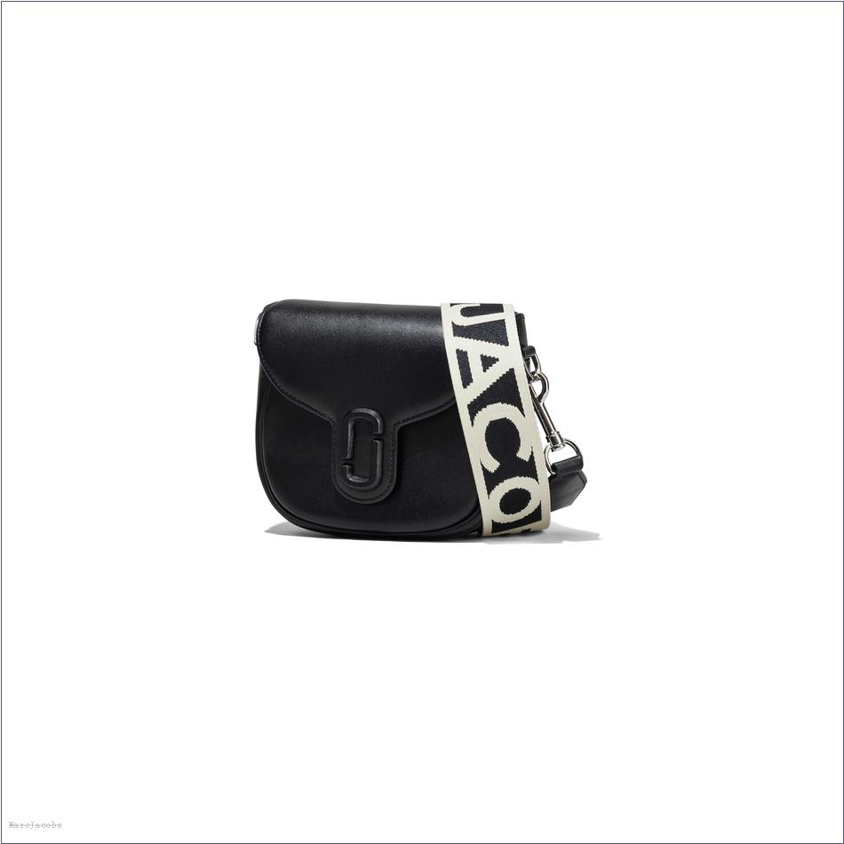  Marc Jacobs BLACK The Covered J Marc Saddle Bag