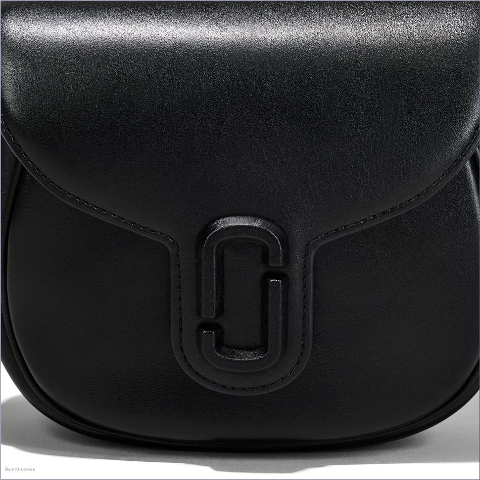  Marc Jacobs BLACK The Covered J Marc Saddle Bag