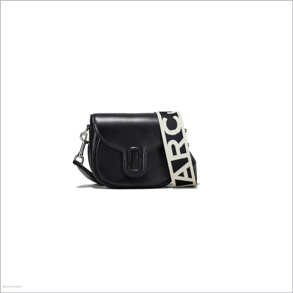  Marc Jacobs BLACK The Covered J Marc Saddle Bag