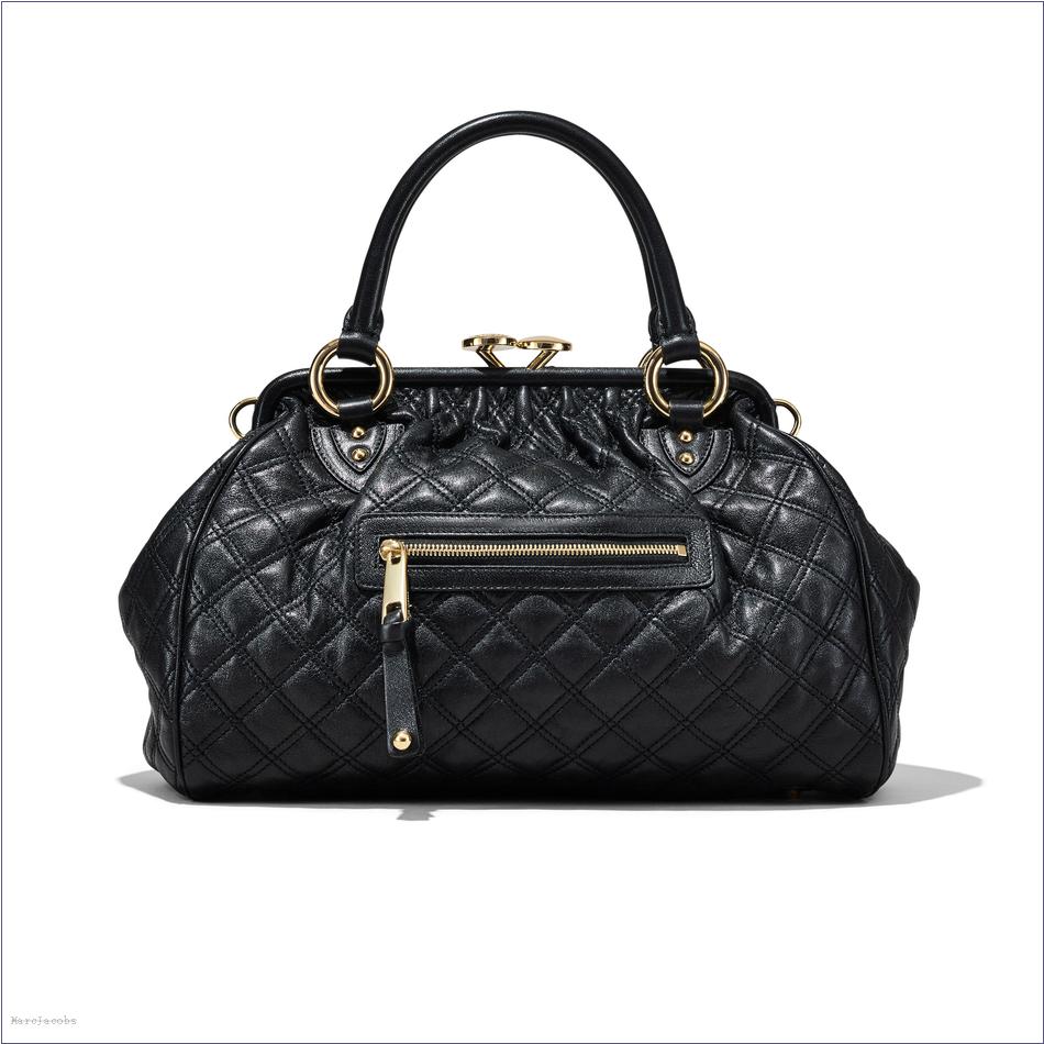  Marc Jacobs BLACK Re-Edition Quilted Leather Stam Bag