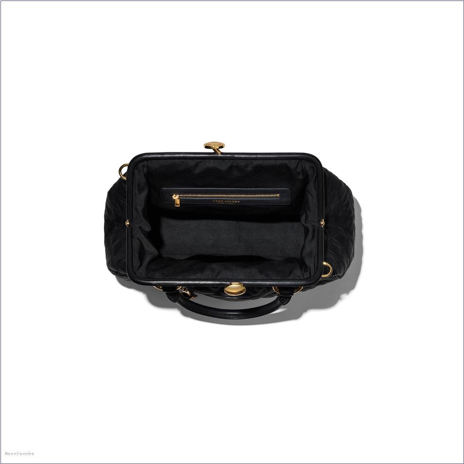  Marc Jacobs BLACK Re-Edition Quilted Leather Stam Bag