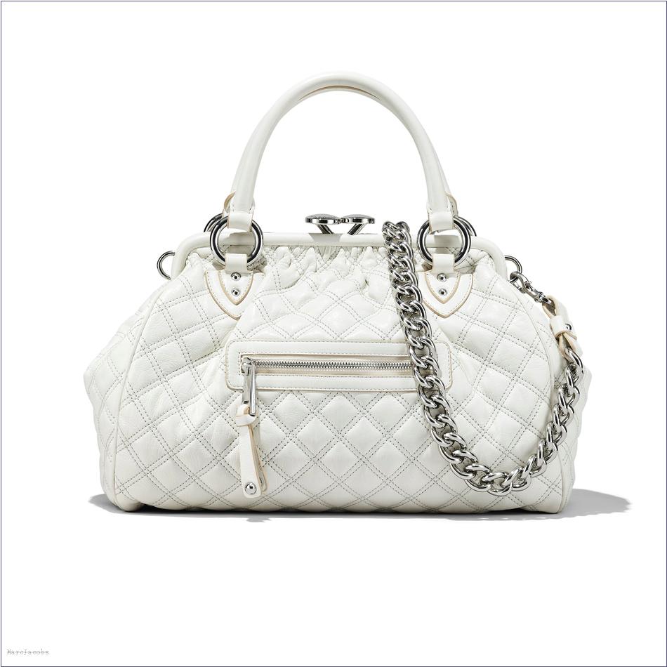  Marc Jacobs CLOUD WHITE Re-Edition Quilted Leather Stam Bag