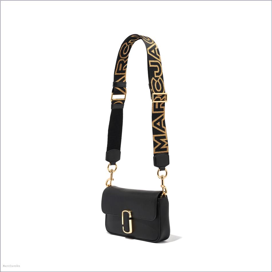  Marc Jacobs BLACK/GOLD ACCESSORIES/Straps/The Outline Logo Webbing Strap