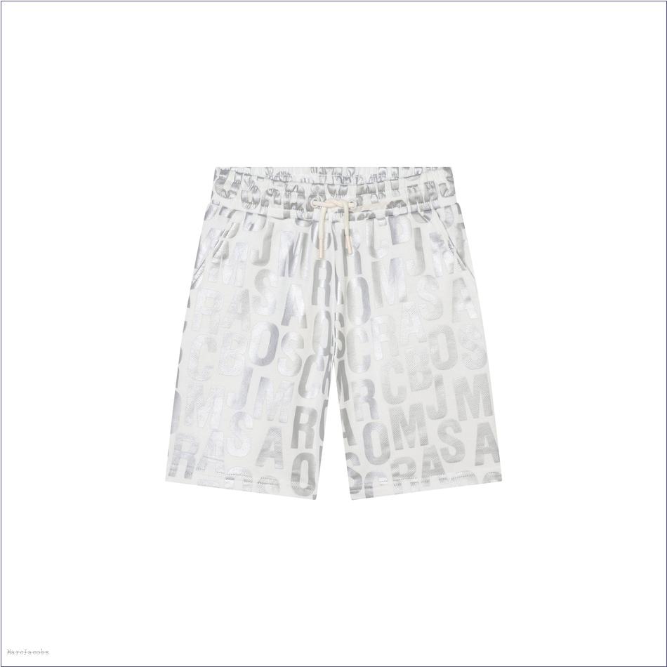  Marc Jacobs IVORY MARCDOWN/View All Marcdown/The Jumbled Monogram Metallic Shorts