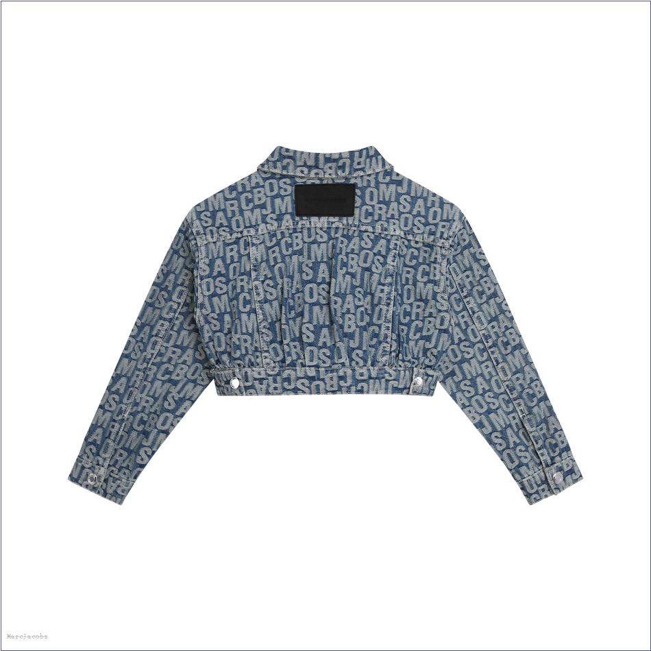  Marc Jacobs DENIM BLUE MARCDOWN/View All Marcdown/The Jumbled Monogram Denim Cropped Jacket