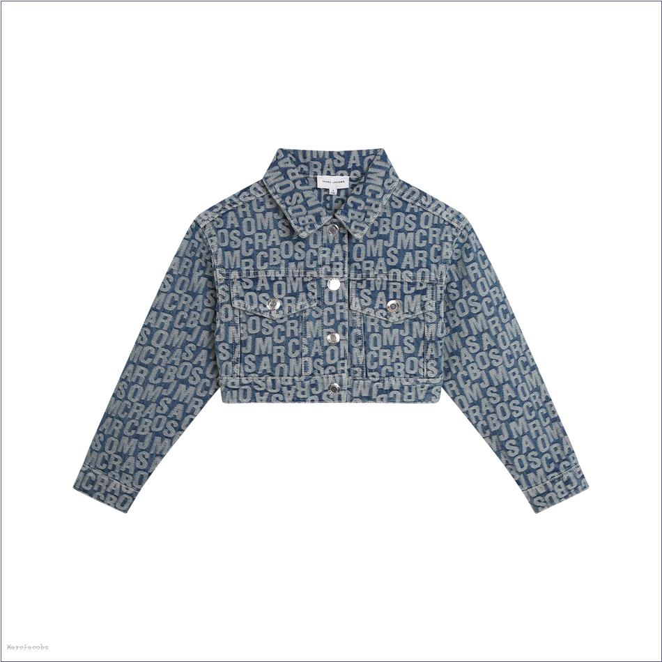  Marc Jacobs DENIM BLUE MARCDOWN/View All Marcdown/The Jumbled Monogram Denim Cropped Jacket