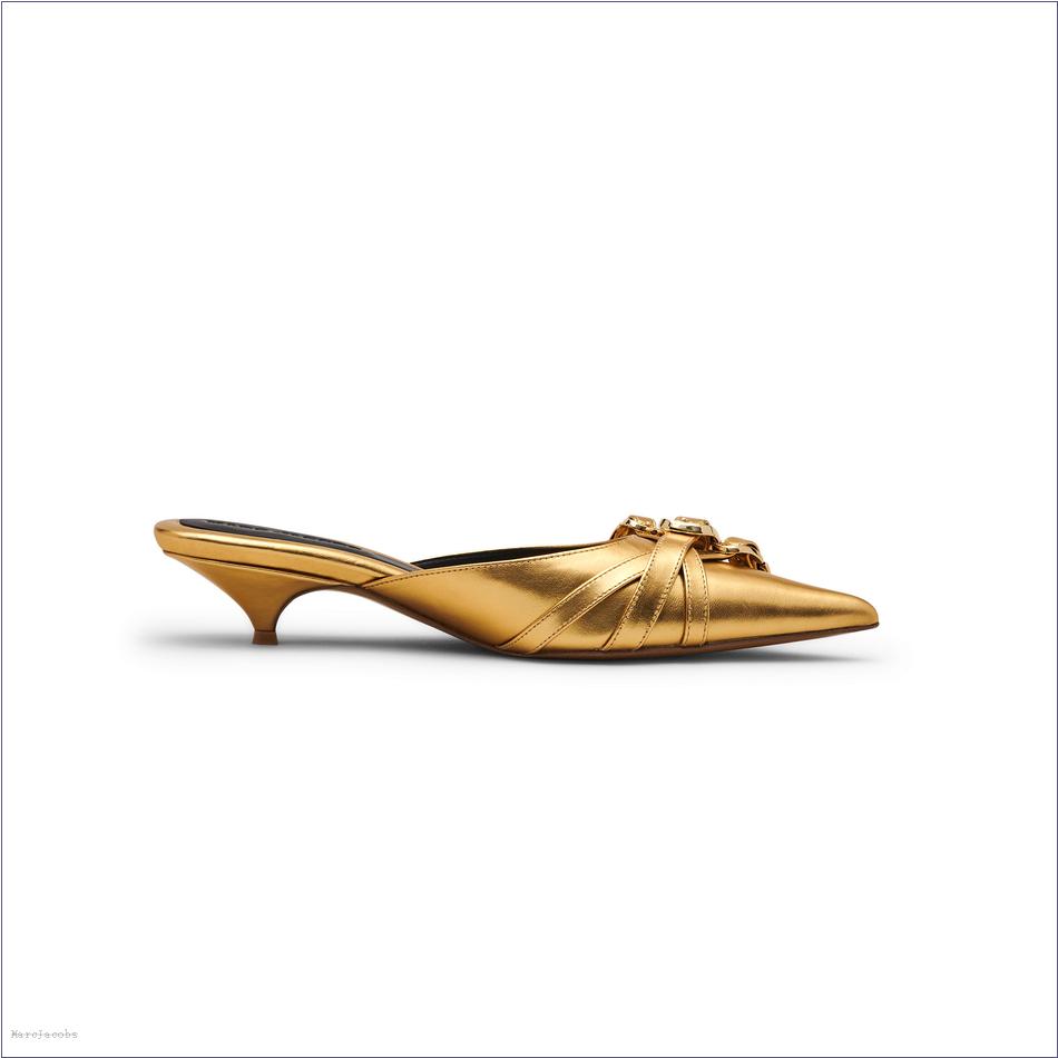  Marc Jacobs SHINY GOLD SHOES/View All Shoes/The Emma Kitten Heel