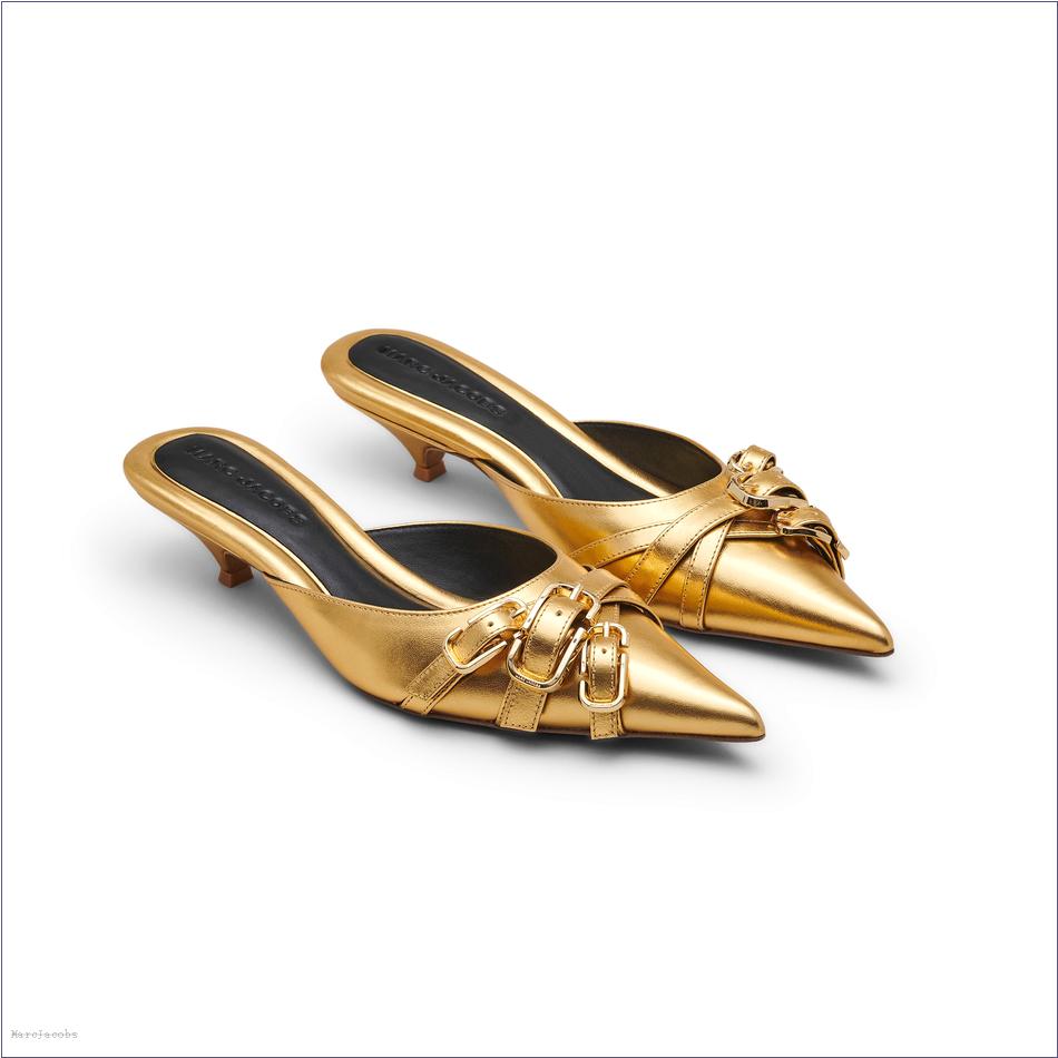  Marc Jacobs SHINY GOLD SHOES/View All Shoes/The Emma Kitten Heel