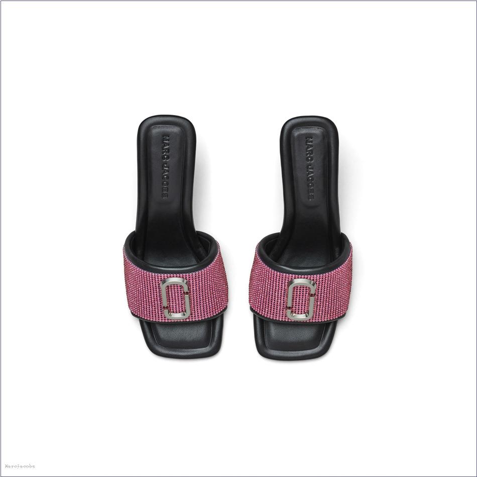  Marc Jacobs BLACK/PETAL PINK MARCDOWN/View All Marcdown/The Rhinestone J Marc Heeled Sandal