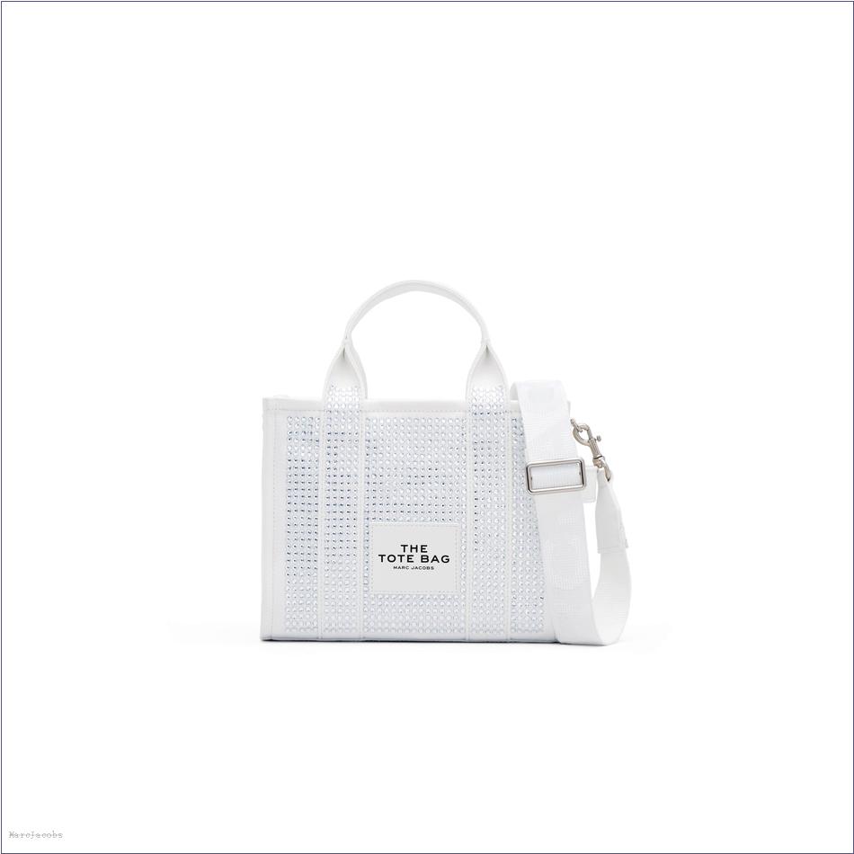  Marc Jacobs WHITE CRYSTAL BAGS/The Tote Bag/The Crystal Canvas Small Tote Bag