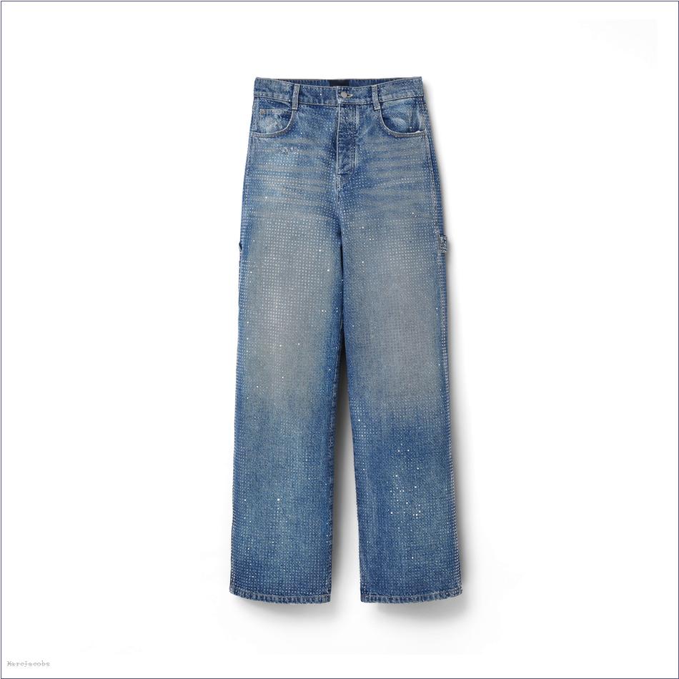  Marc Jacobs LIGHT BLUE CRYSTAL MARCDOWN/View All Marcdown/Crystal Denim Oversized Jean