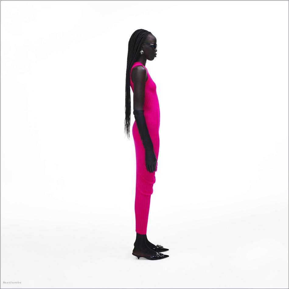  Marc Jacobs HOT PINK MARCDOWN/View All Marcdown/Fine Ribbed Merino Twisted Dress