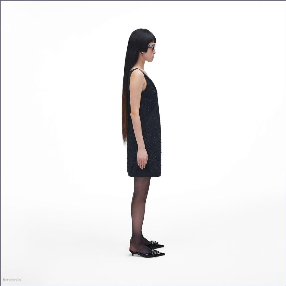  Marc Jacobs BLACK CRYSTAL MARCDOWN/View All Marcdown/Crystal V-Neck Dress