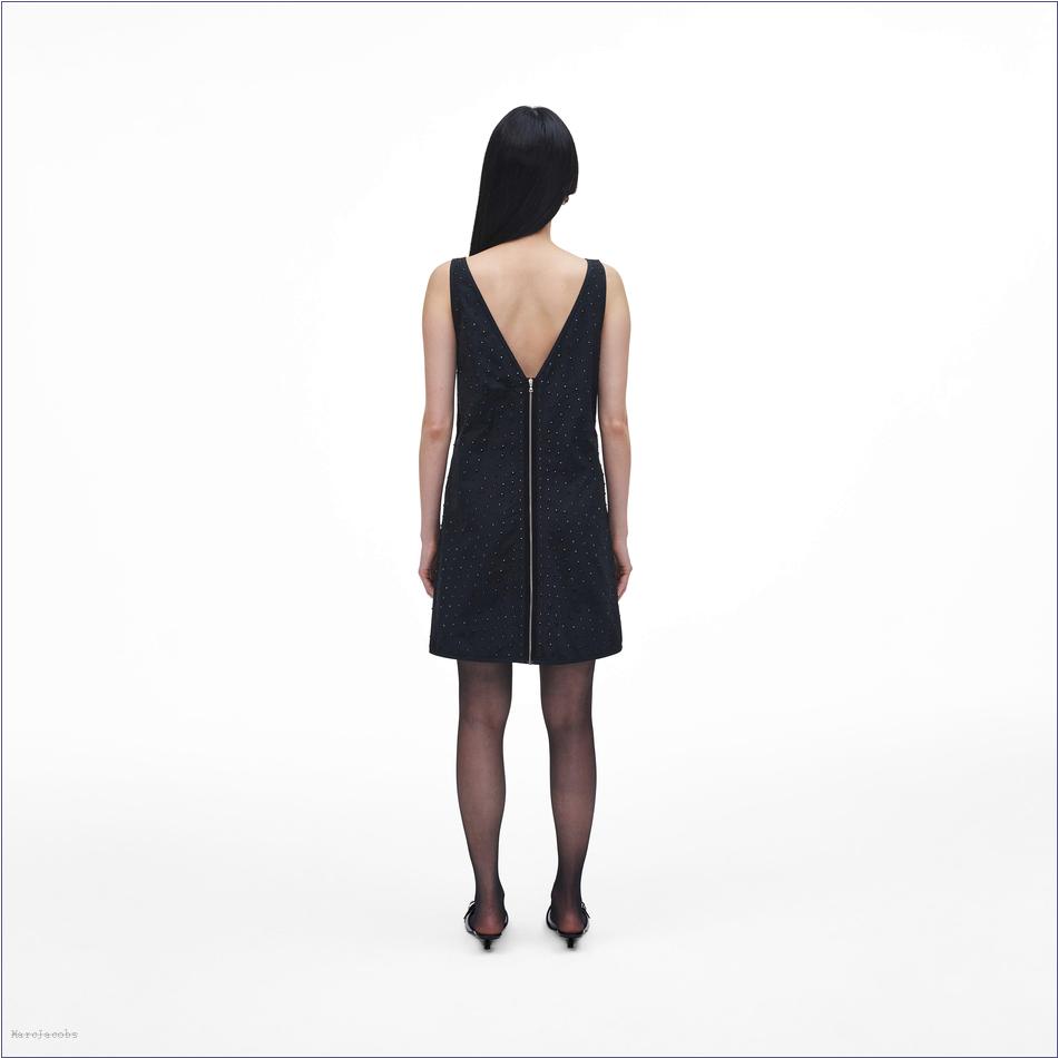  Marc Jacobs BLACK CRYSTAL MARCDOWN/View All Marcdown/Crystal V-Neck Dress