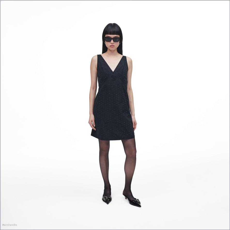  Marc Jacobs BLACK CRYSTAL MARCDOWN/View All Marcdown/Crystal V-Neck Dress