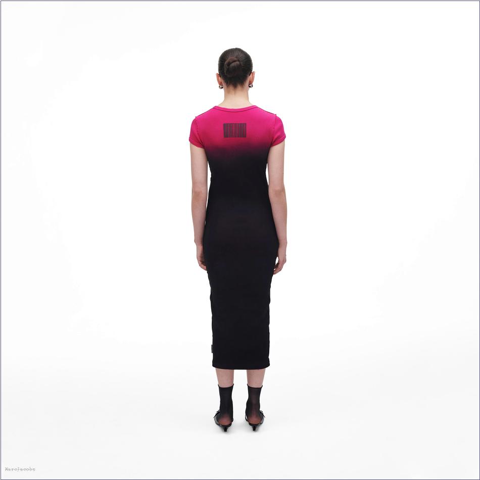  Marc Jacobs BLACK/HOT PINK MARCDOWN/View All Marcdown/Ombré Spray Shrunken Tee Dress