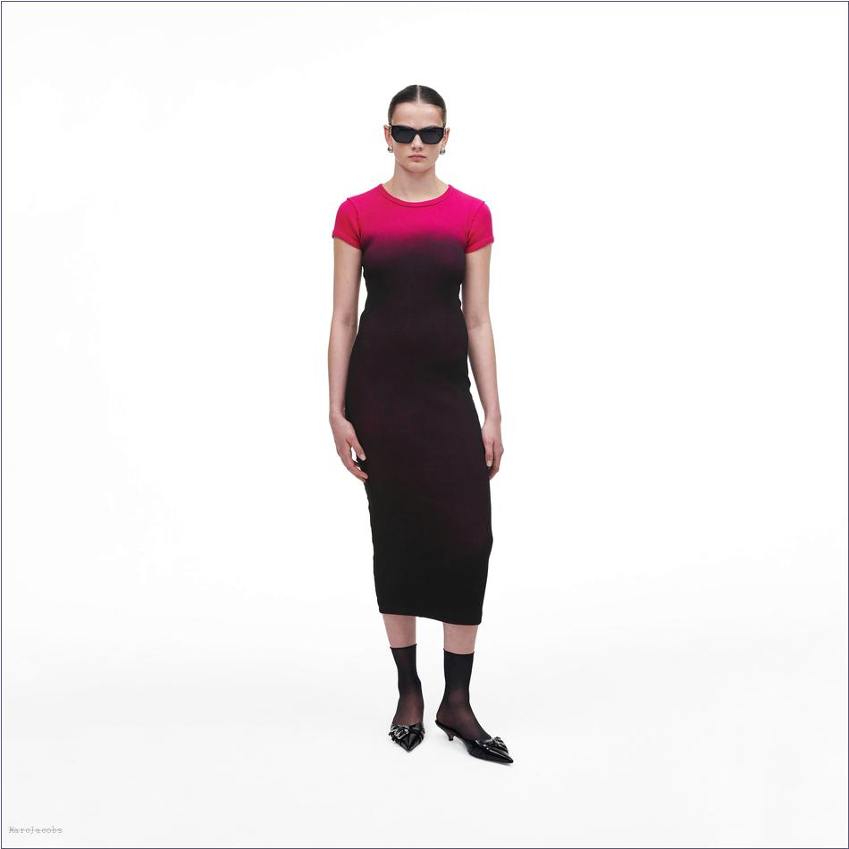  Marc Jacobs BLACK/HOT PINK MARCDOWN/View All Marcdown/Ombré Spray Shrunken Tee Dress