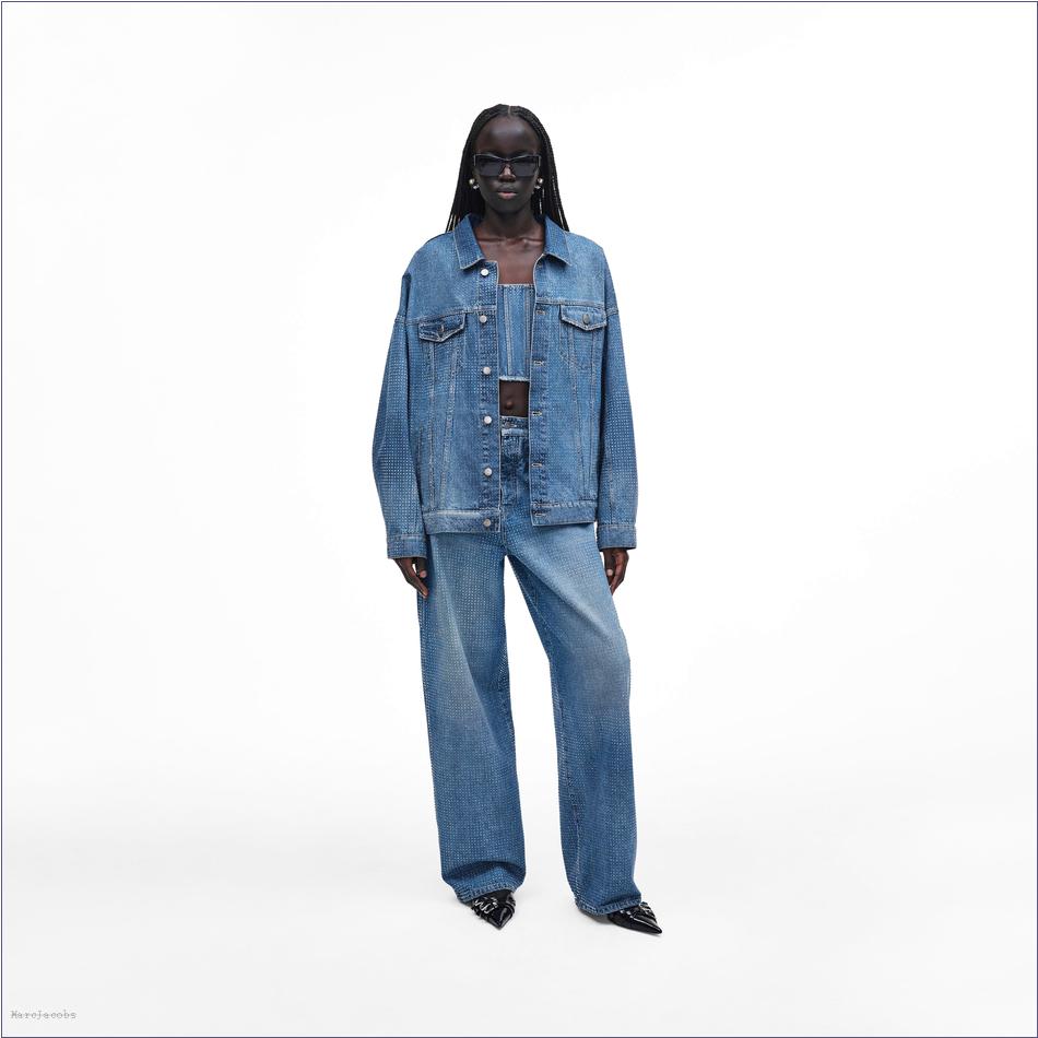  Marc Jacobs LIGHT BLUE CRYSTAL MARCDOWN/View All Marcdown/Crystal Denim Oversized Trucker