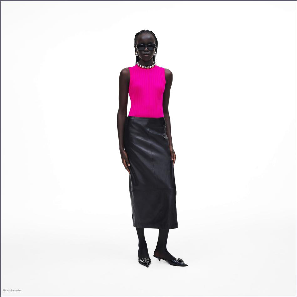  Marc Jacobs BLACK Ready To Wear/View All Ready To Wear/Leather Slim Skirt