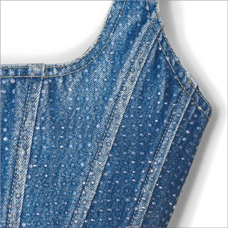  Marc Jacobs LIGHT BLUE CRYSTAL MARCDOWN/View All Marcdown/Crystal Denim Corset