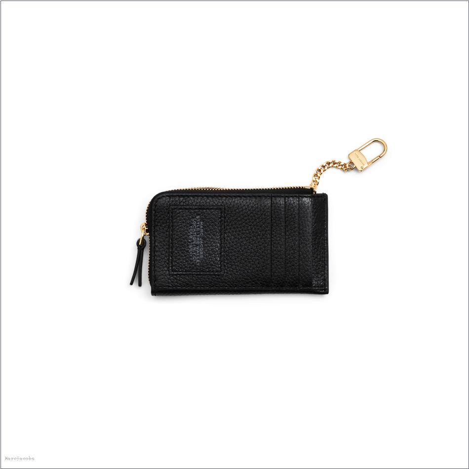  Marc Jacobs BLACK The Leather Top Zip Multi Wallet