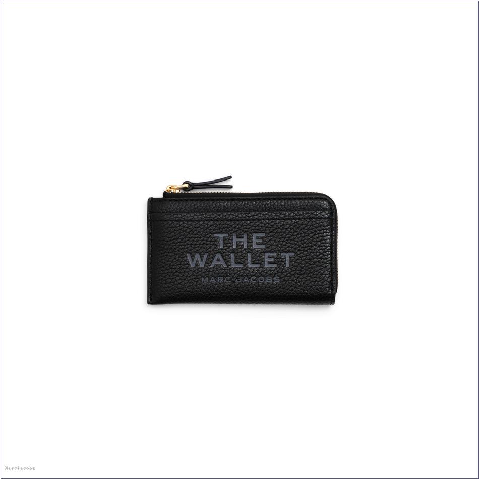  Marc Jacobs BLACK The Leather Top Zip Multi Wallet