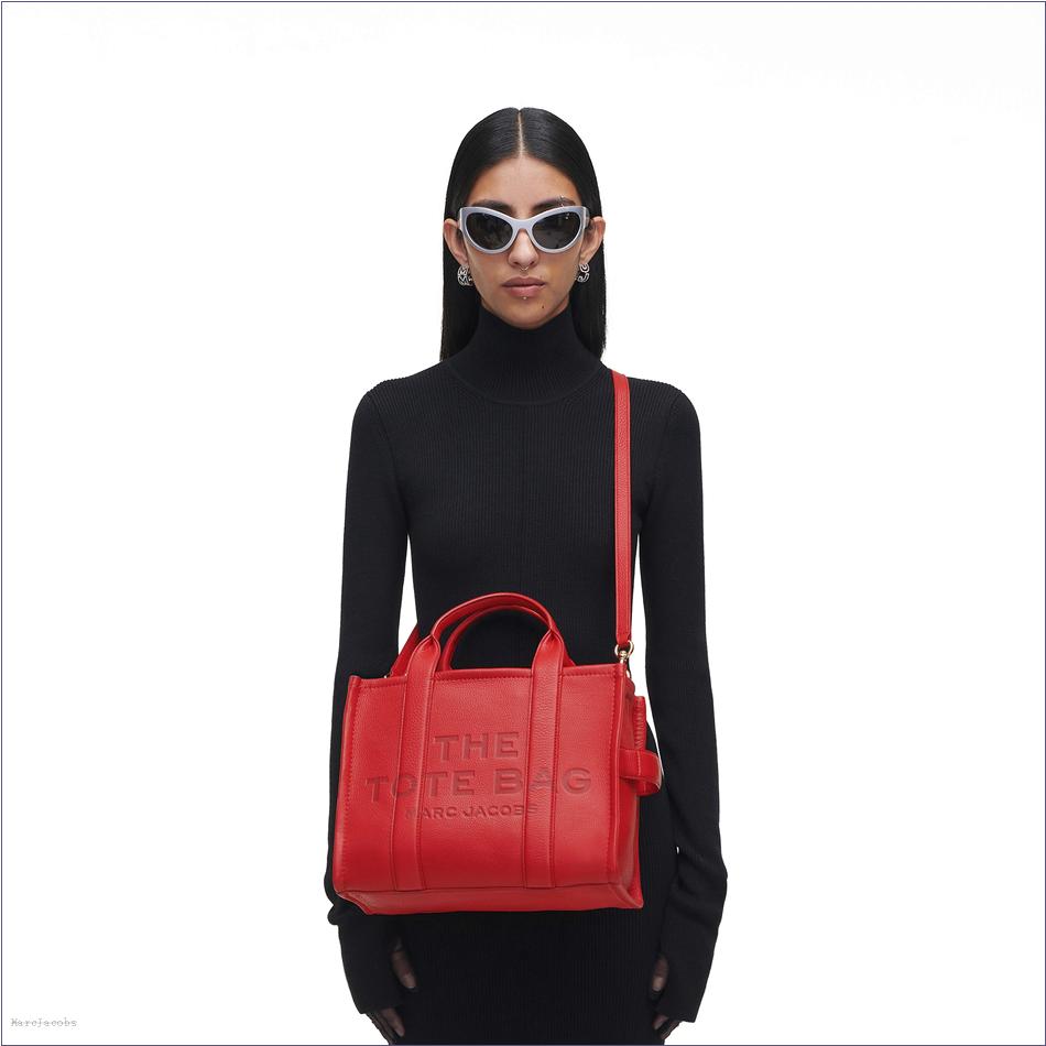  Marc Jacobs TRUE RED BAGS/The Tote Bag/The Leather Medium Tote Bag