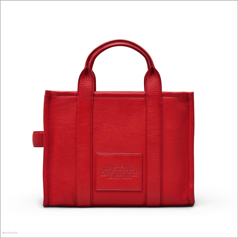  Marc Jacobs TRUE RED BAGS/The Tote Bag/The Leather Medium Tote Bag