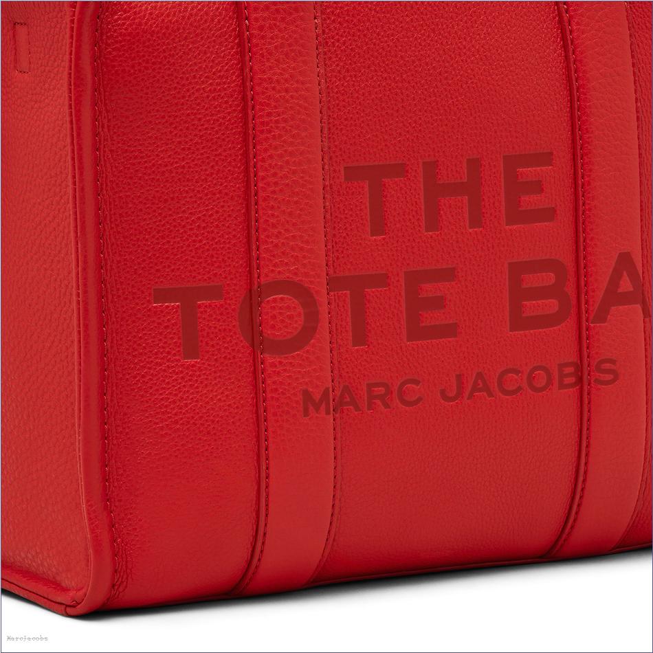  Marc Jacobs TRUE RED BAGS/The Tote Bag/The Leather Medium Tote Bag