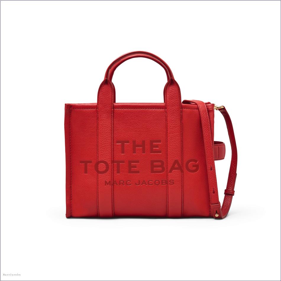  Marc Jacobs TRUE RED BAGS/The Tote Bag/The Leather Medium Tote Bag