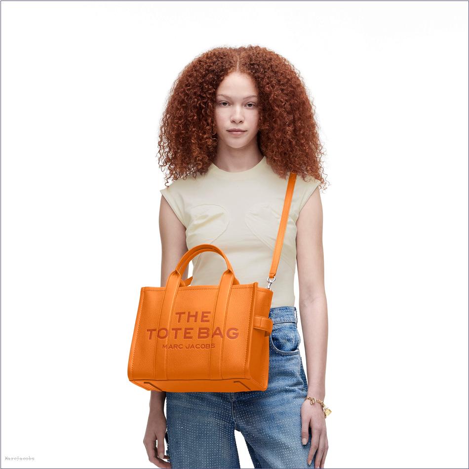  Marc Jacobs TANGERINE BAGS/The Tote Bag/The Leather Medium Tote Bag