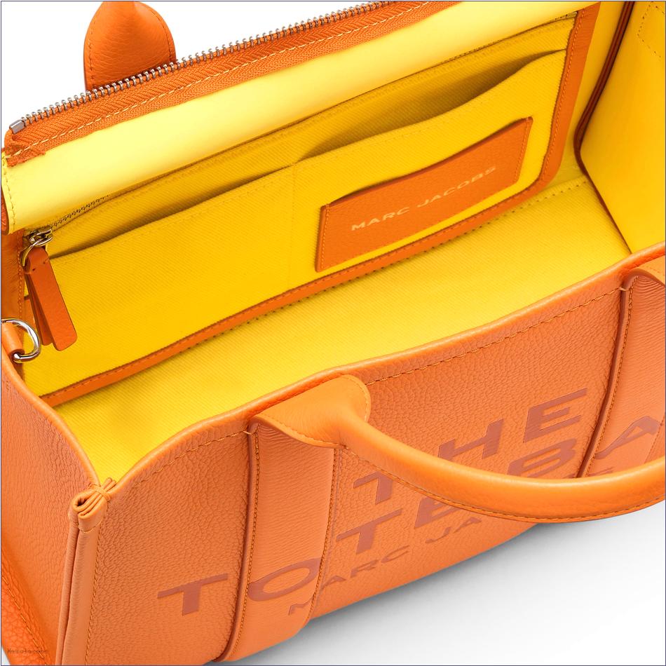  Marc Jacobs TANGERINE BAGS/The Tote Bag/The Leather Medium Tote Bag