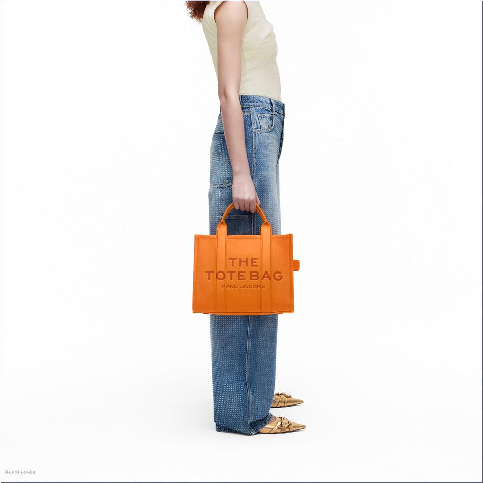  Marc Jacobs TANGERINE BAGS/The Tote Bag/The Leather Medium Tote Bag